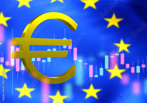 Euro logo. Flag European un...