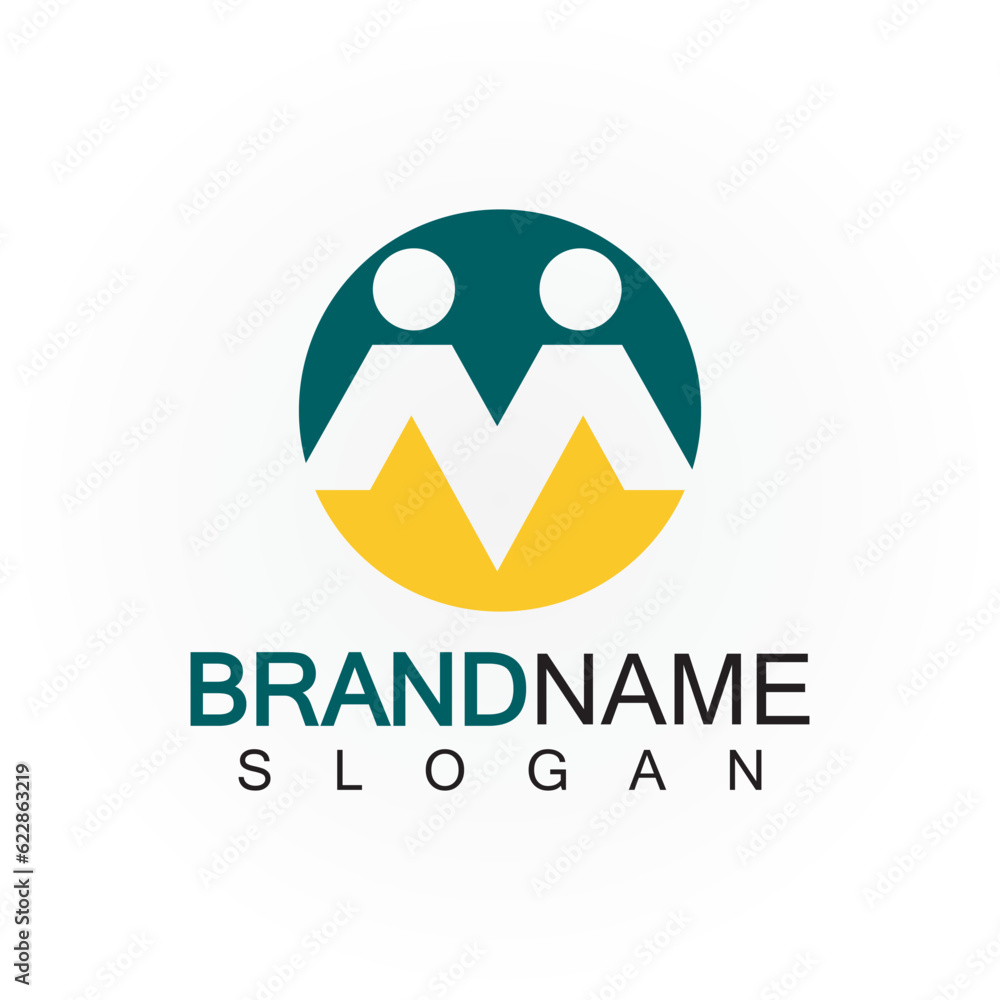 M Letter people concept Logo Template Vector Illustration M Letter people concept Logo Template Vector Illustration