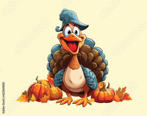 Happy thanksgiving turkey bird