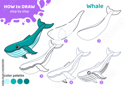 Tableau sur toile Drawing tutorial for kids