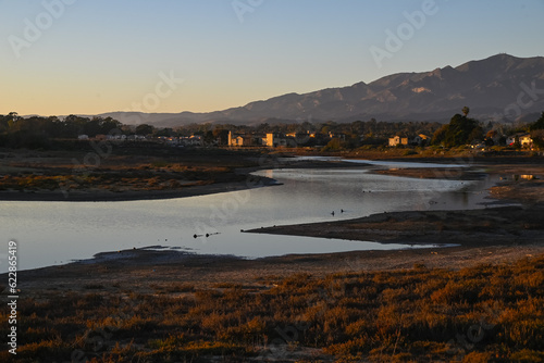 Sunset at Devereaux Lagoon, UC Santa Barbara, California