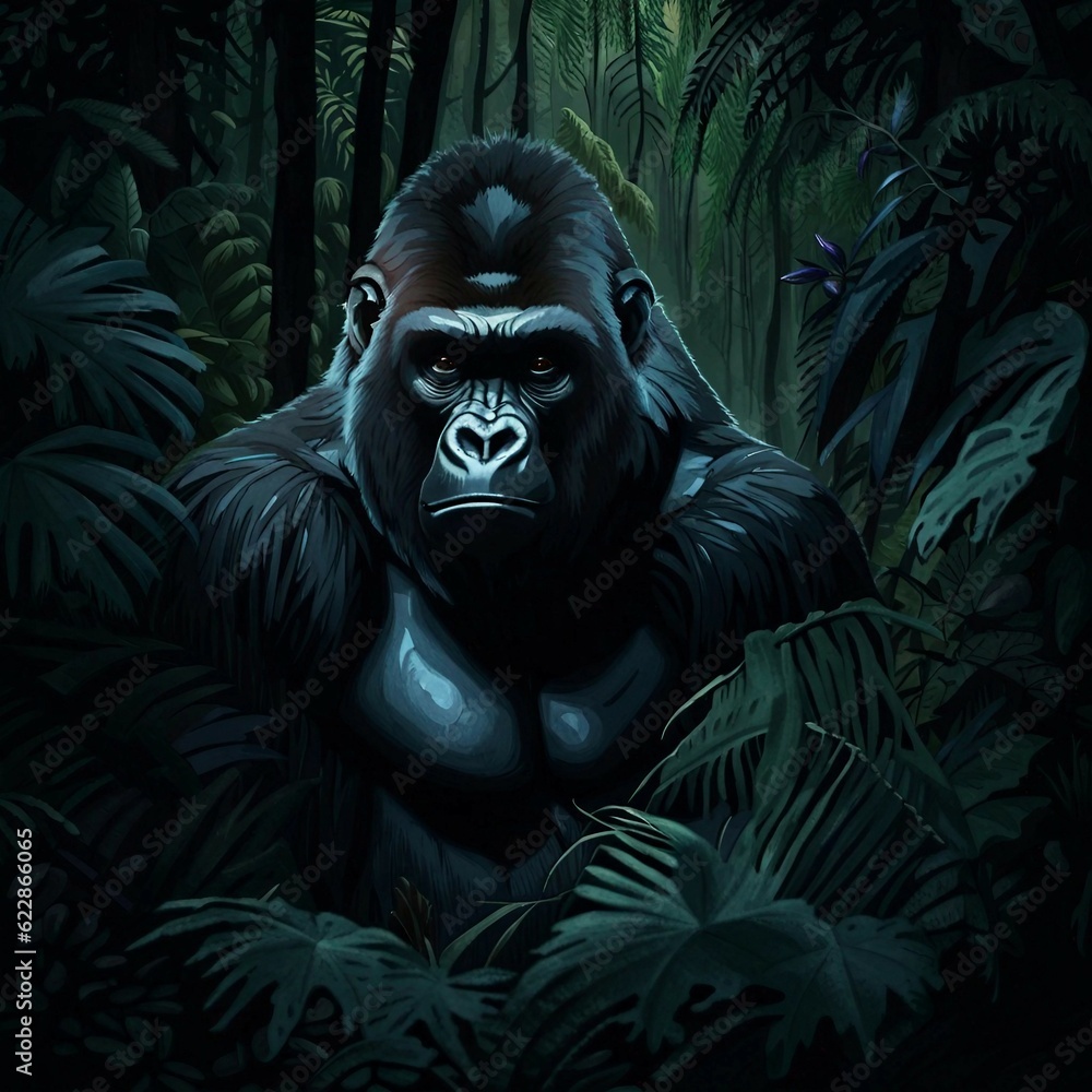 gorilla inthe jungle