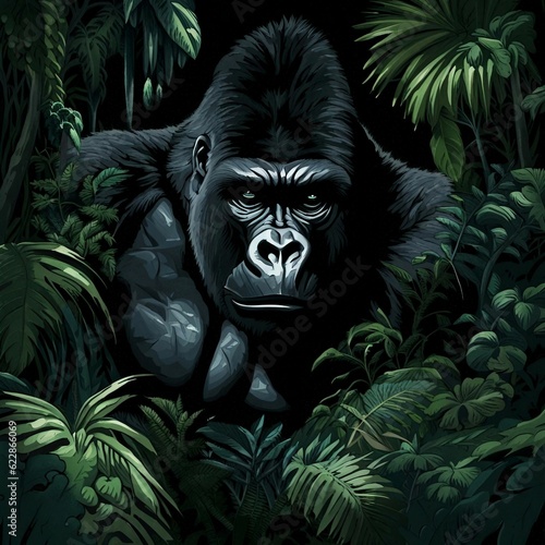 gorilla inthe jungle photo