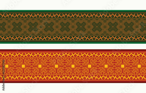 Henna banner border with colorful border