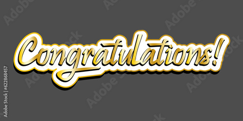 Gold Congratulations card. Vector illustration. EPS 10.
