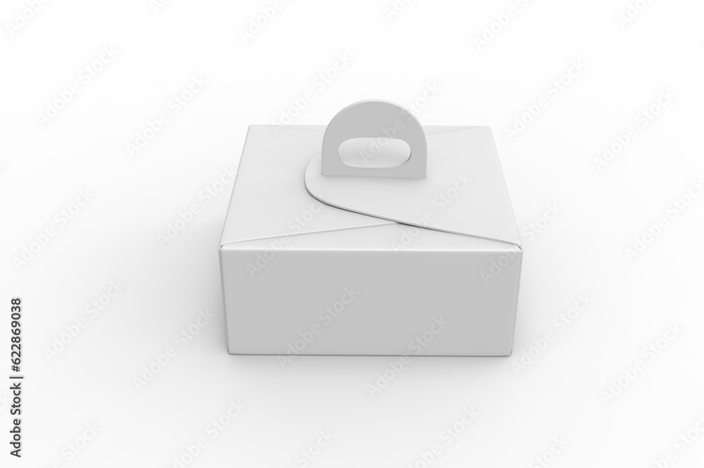 Blank cake pastry paper box packaging for branding. 3d illustration. Blank cake pastry paper box packaging for branding. 3d illustration.