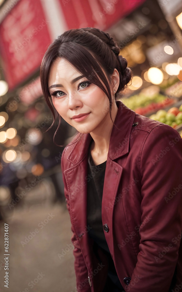 photo of beautiful woman as a shopkeeper at the market, generative AI photo of beautiful woman as a shopkeeper at the market, generative AI
