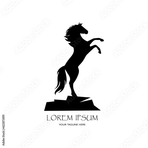 logo icon horse silhouute vector photo