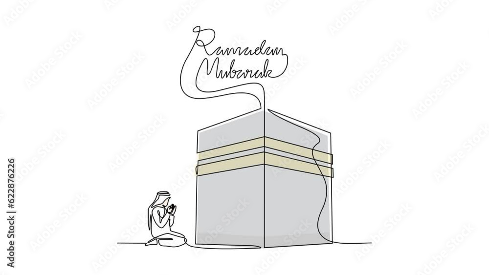 Animated self drawing of people praying near di ka'bah in the ramadan mubarak design in simple linear style illustration. Ramadan mubarak design videos for your business asset. Animated self drawing of people praying near di ka'bah in the ramadan mubarak design in simple linear style illustration. Ramadan mubarak design videos for your business asset.