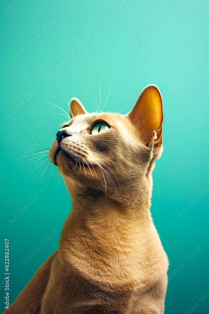 Cute Burmese cat posing