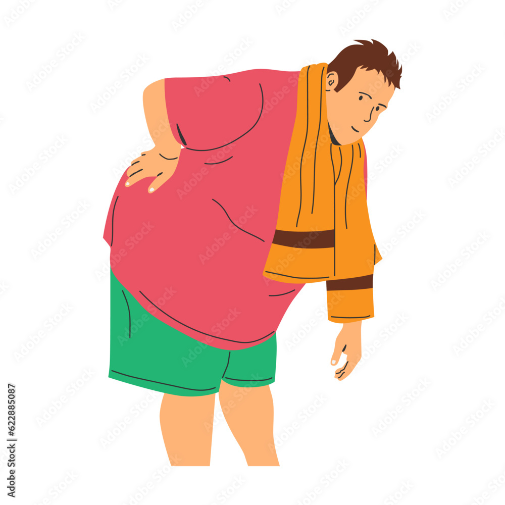 obesity overweight people character vector illustration