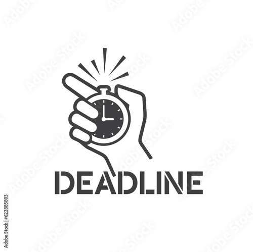 illustration of deadline, deadline icon, vector art. 