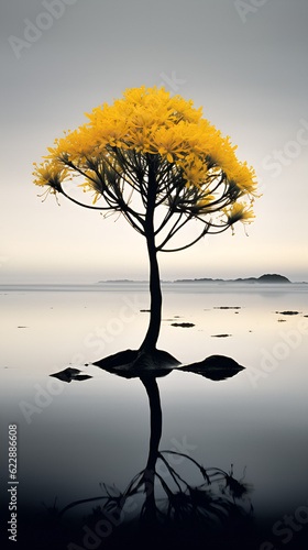 tree on the beach Ai generated