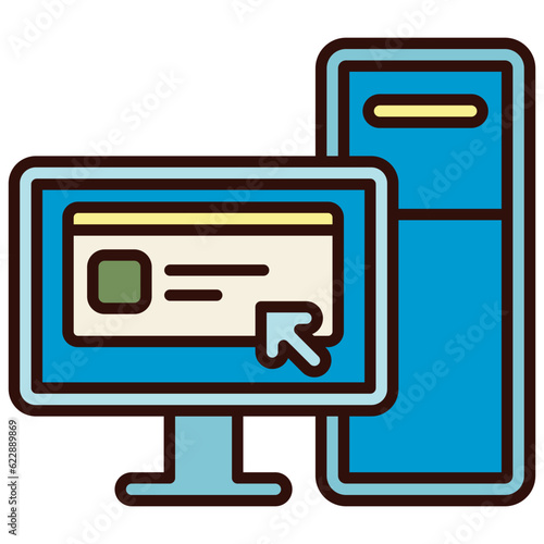 browsing with computer illustration