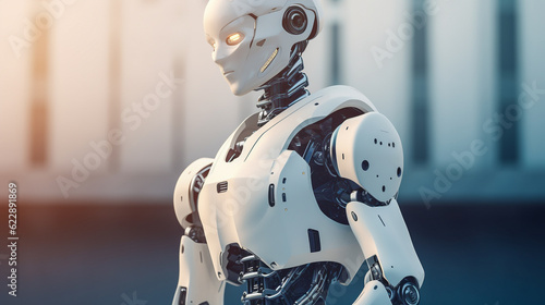 Artificial Intelligence Robot Portrait. illustration