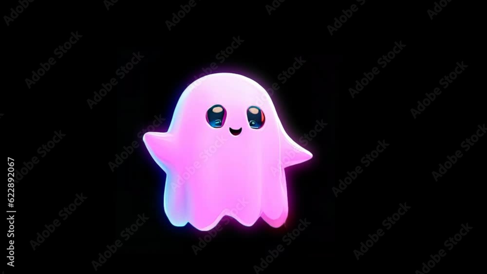 Cute ghost pink color is flying, alpha chnanel. Cute ghost pink color is flying, alpha chnanel.