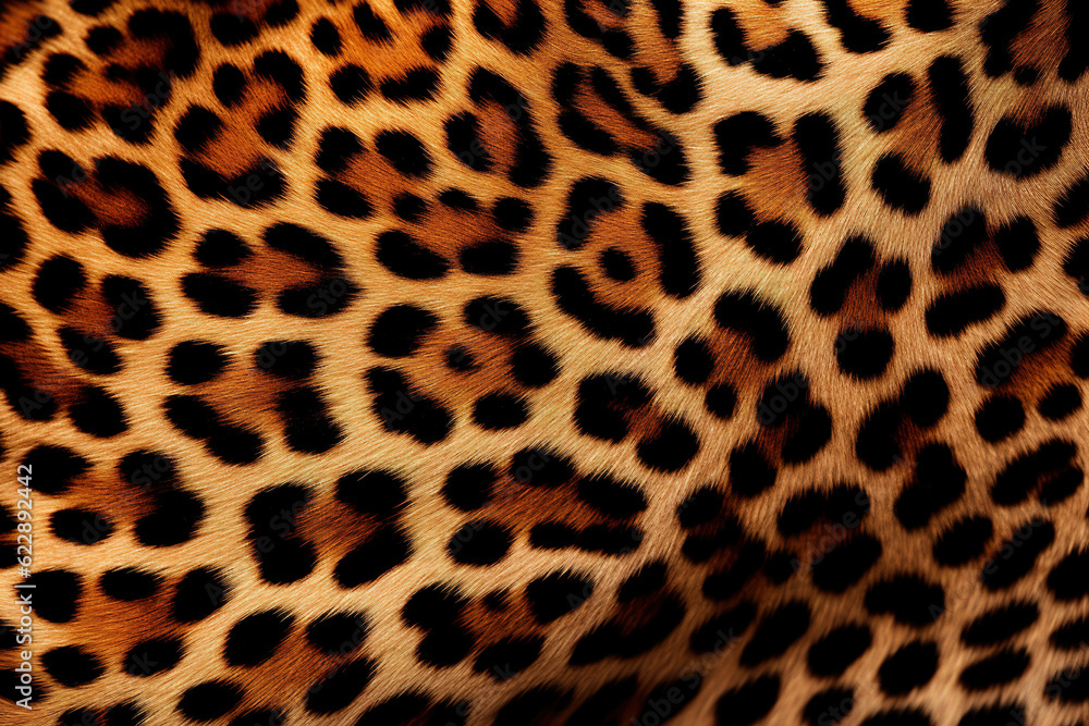 Real skin texture of leopard seamless pattern. Animal. Illustration, Generative AI. Real skin texture of leopard seamless pattern. Animal. Illustration, Generative AI.