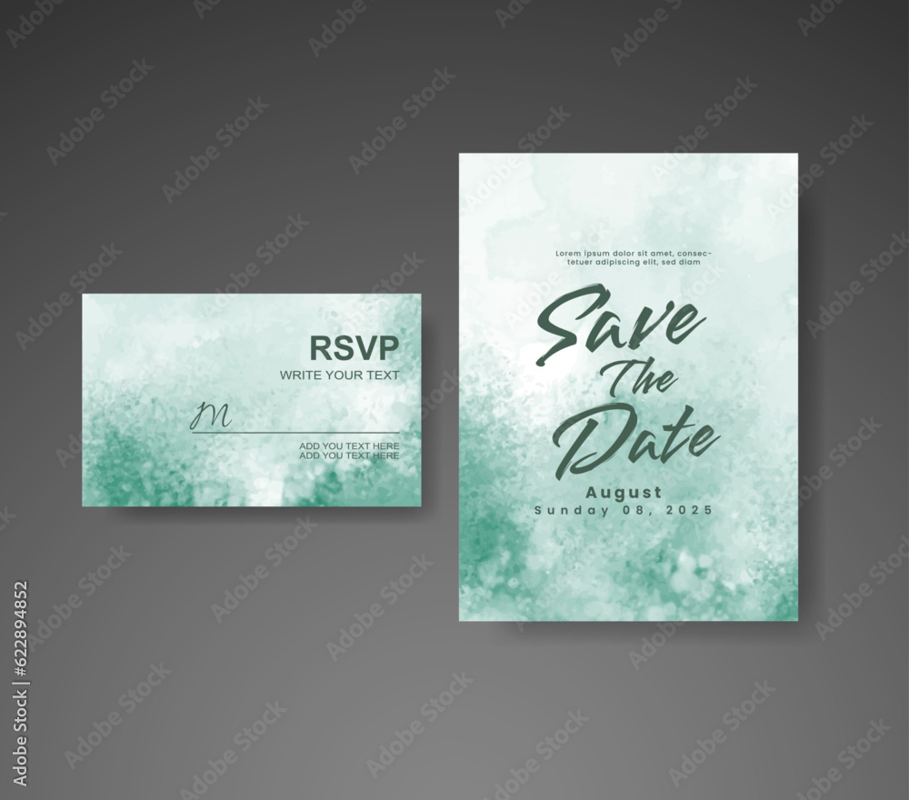 Wedding invitation with abstract watercolor background Wedding invitation with abstract watercolor background