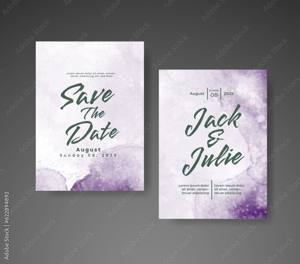 Wedding invitation with abstract watercolor background Wedding invitation with abstract watercolor background