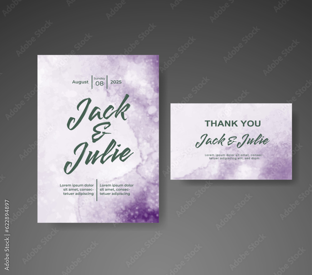 Wedding invitation with abstract watercolor background Wedding invitation with abstract watercolor background