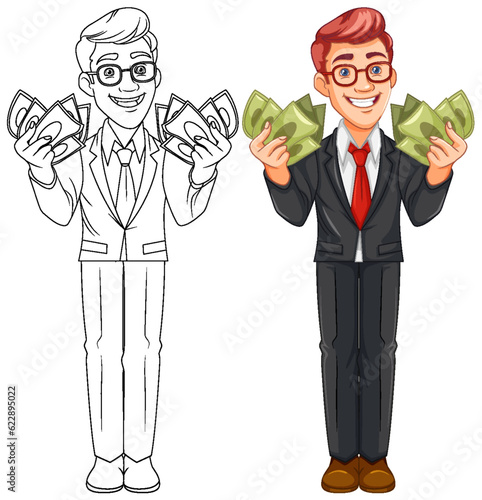 Youth business man holding money
