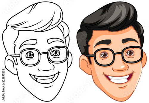 Man wearing glasses smiling head