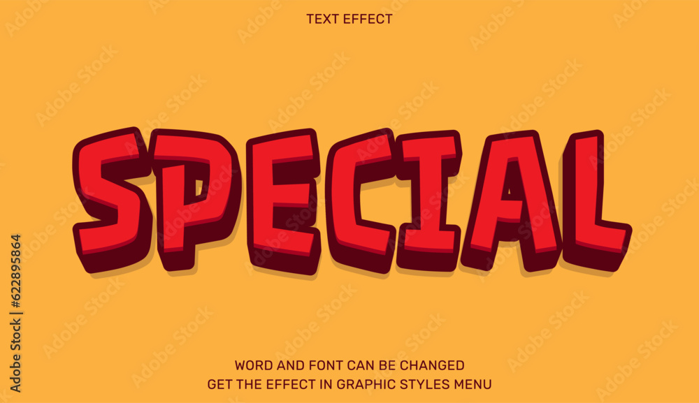 3d special text effect. Text emblem for advertising, branding, business logo