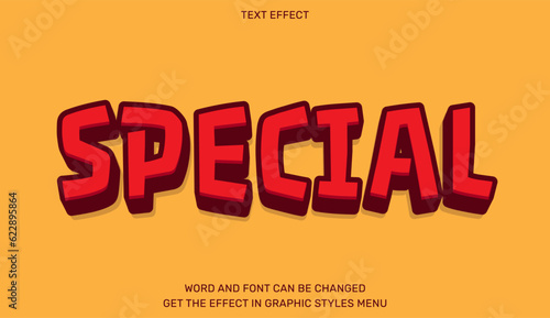 3d special text effect. Text emblem for advertising, branding, business logo