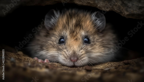 Fluffy rodent snout  cute whiskers  alert eyes generated by AI