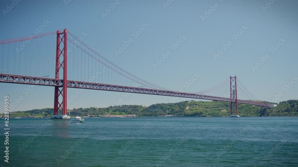 25 april bridge in belem lisbon south margin in the distance 25 april bridge in belem lisbon south margin in the distance