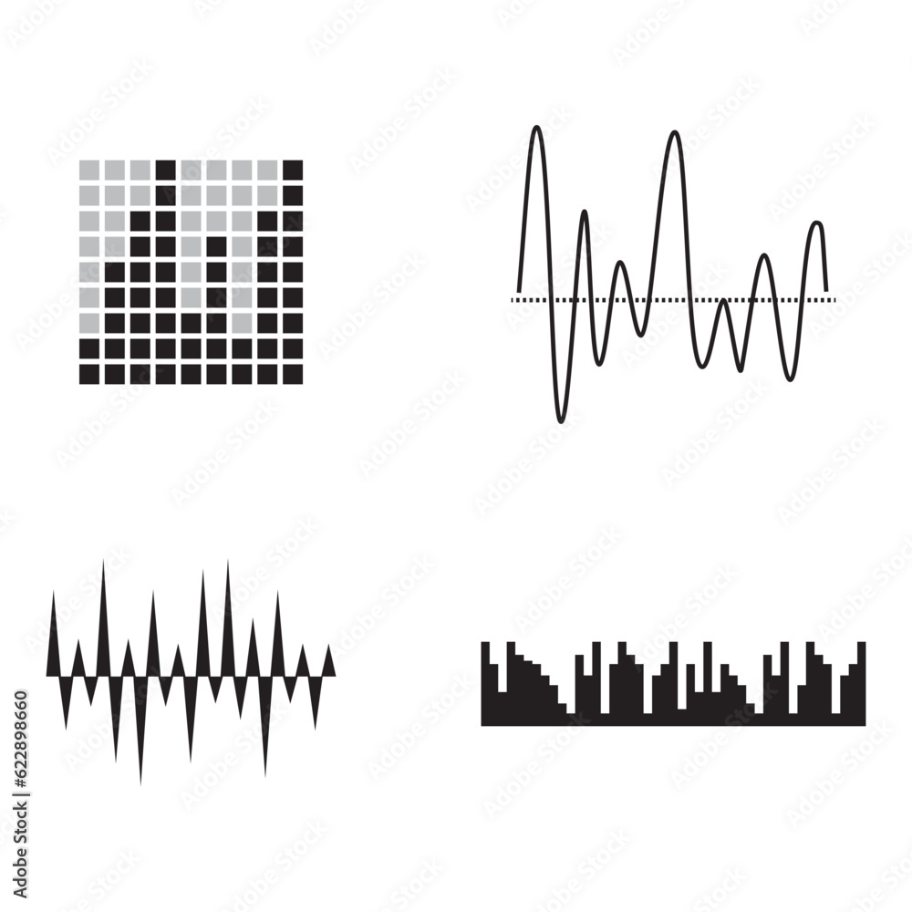 Music Sound Wave . Audio Player. Audio equalizer technology, pulse music. Vector illustration.