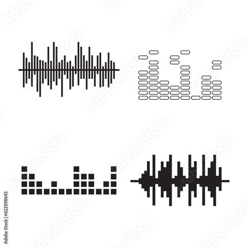 Music Sound Wave . Audio Player. Audio equalizer technology  pulse music. Vector illustration.