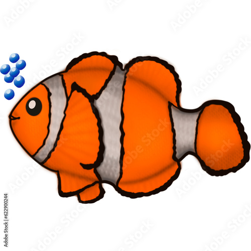 Obraz na płótnie Smiling clown fish on transparent background 