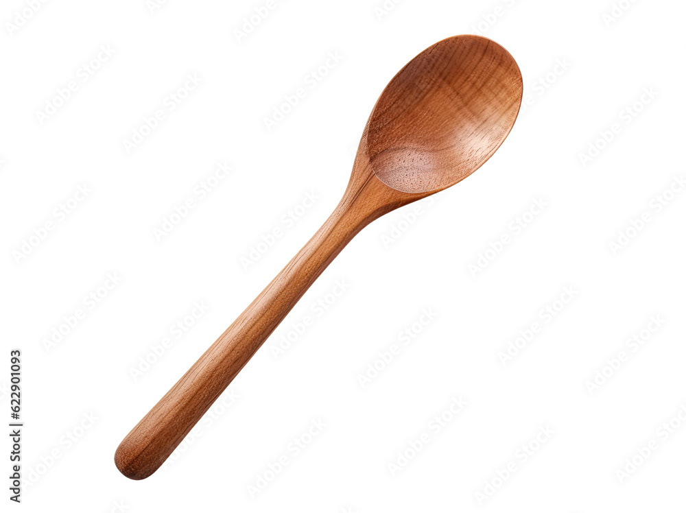 Wooden spoon isolated on transparent background, Generative AI Wooden spoon isolated on transparent background, Generative AI