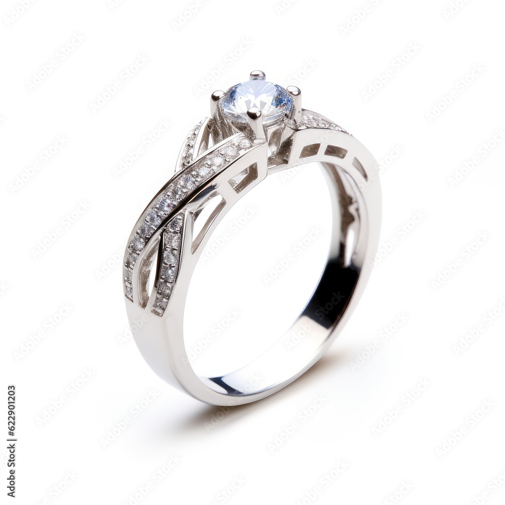 beautiful ring design. wedding engagement rings with diamonds on isolate white beautiful ring design. wedding engagement rings with diamonds on isolate white