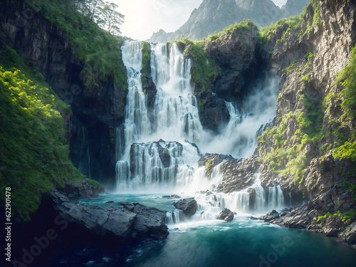 Landscape waterfall