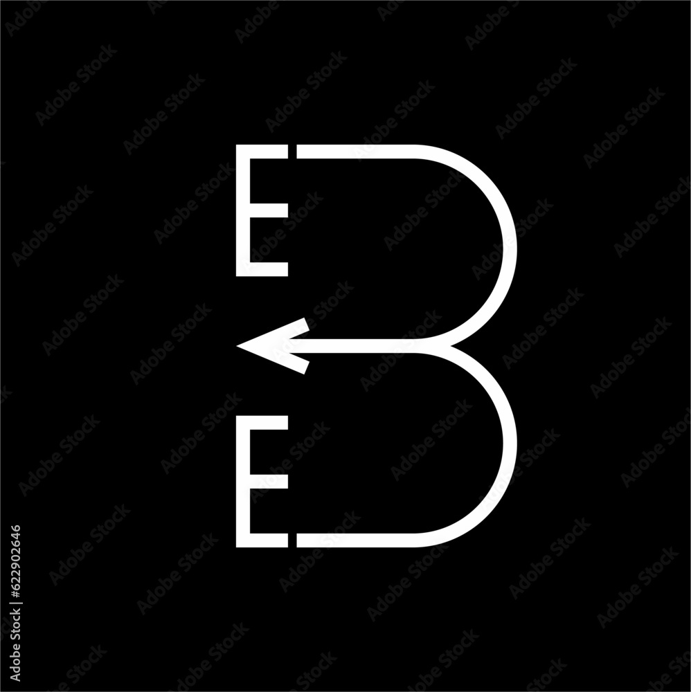 Letter E B simple vector logo design. Letter E B simple vector logo design.