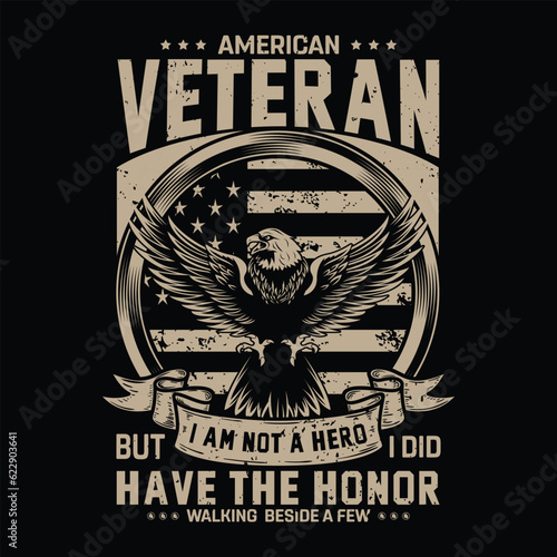 American Veteran T-shirt Design Vector.