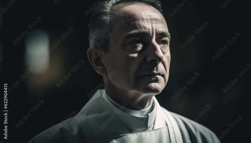 Sad mature man in contemplation of loneliness generated by AI Sad mature man in contemplation of loneliness generated by AI