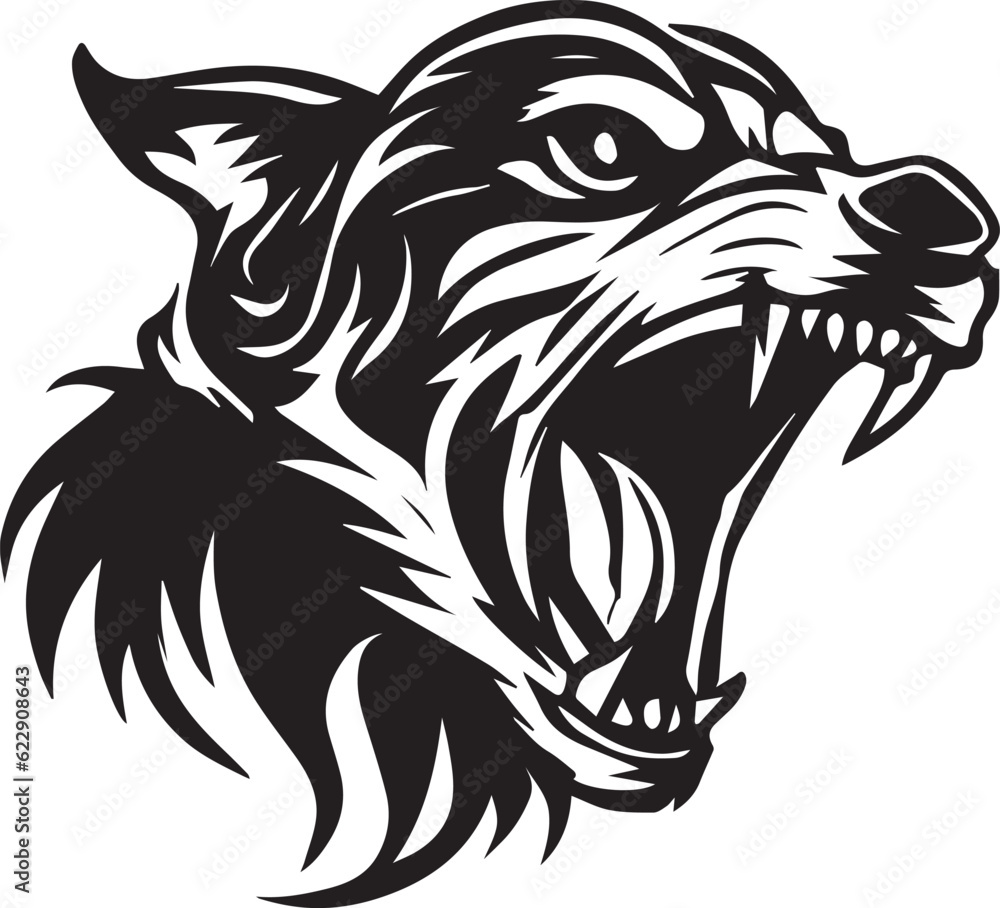 Obraz premium Wolf face vector tattoo design illustration