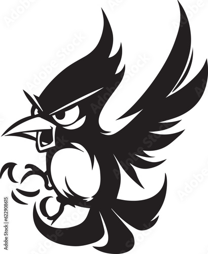 Angry bird vector tattoo design illustration