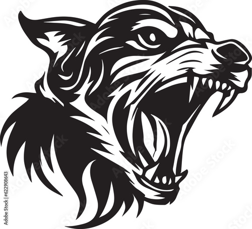 Wolf face vector tattoo design illustration