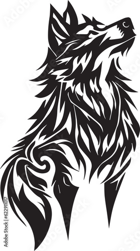 Wolf vector tattoo design illustration