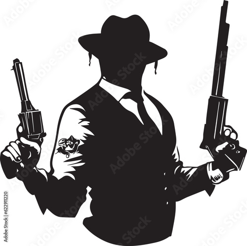 Gangster vector tattoo design illustration