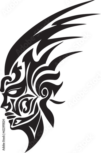 mask tattoo design illustration