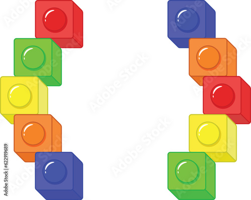 blocks Symbol mark in colorful blocks drawing