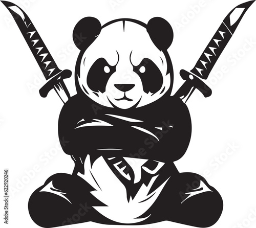 Kung Fu panda vector tattoo illustration