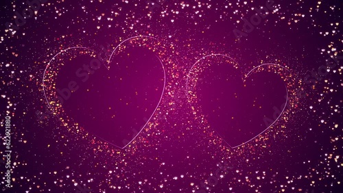 Romantic Celebration loop with 2 purple hearts