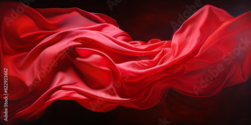 Abstract red silk floating background