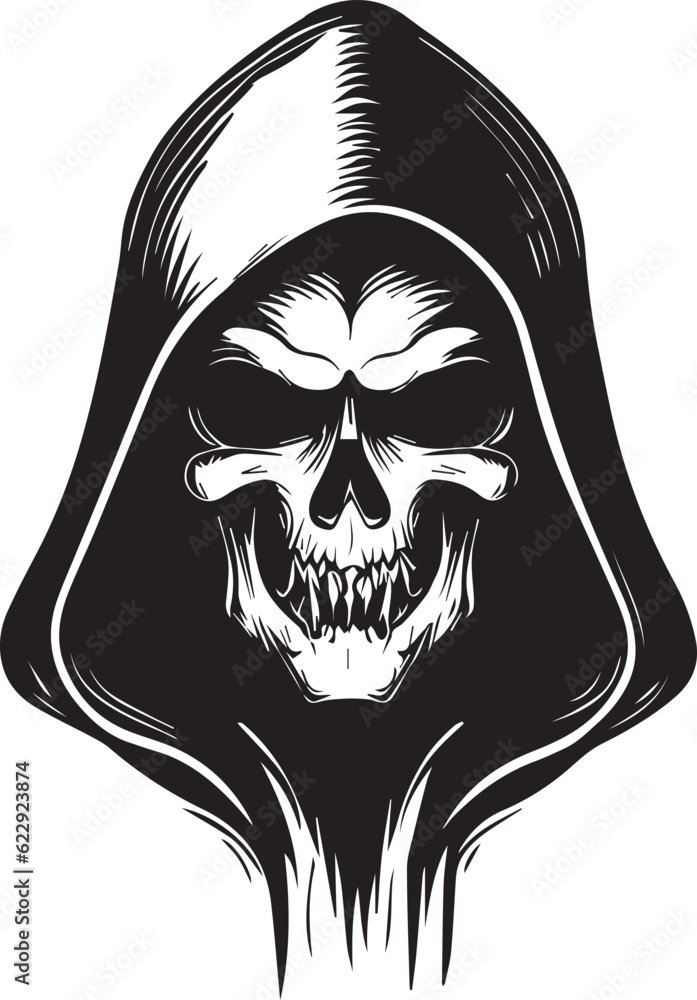 Fototapeta premium Skull vector tattoo design illustration black color